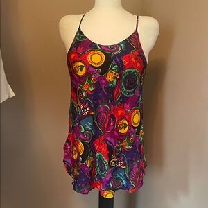 Rene Rofe Multicolor Paisley Print Spaghetti Strap Chemise